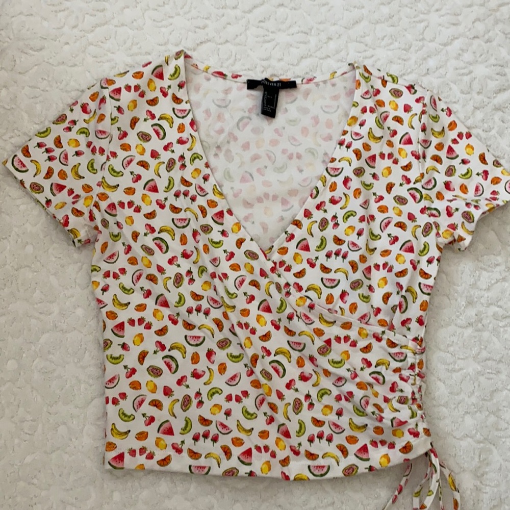 Fruity drawstrip crop top